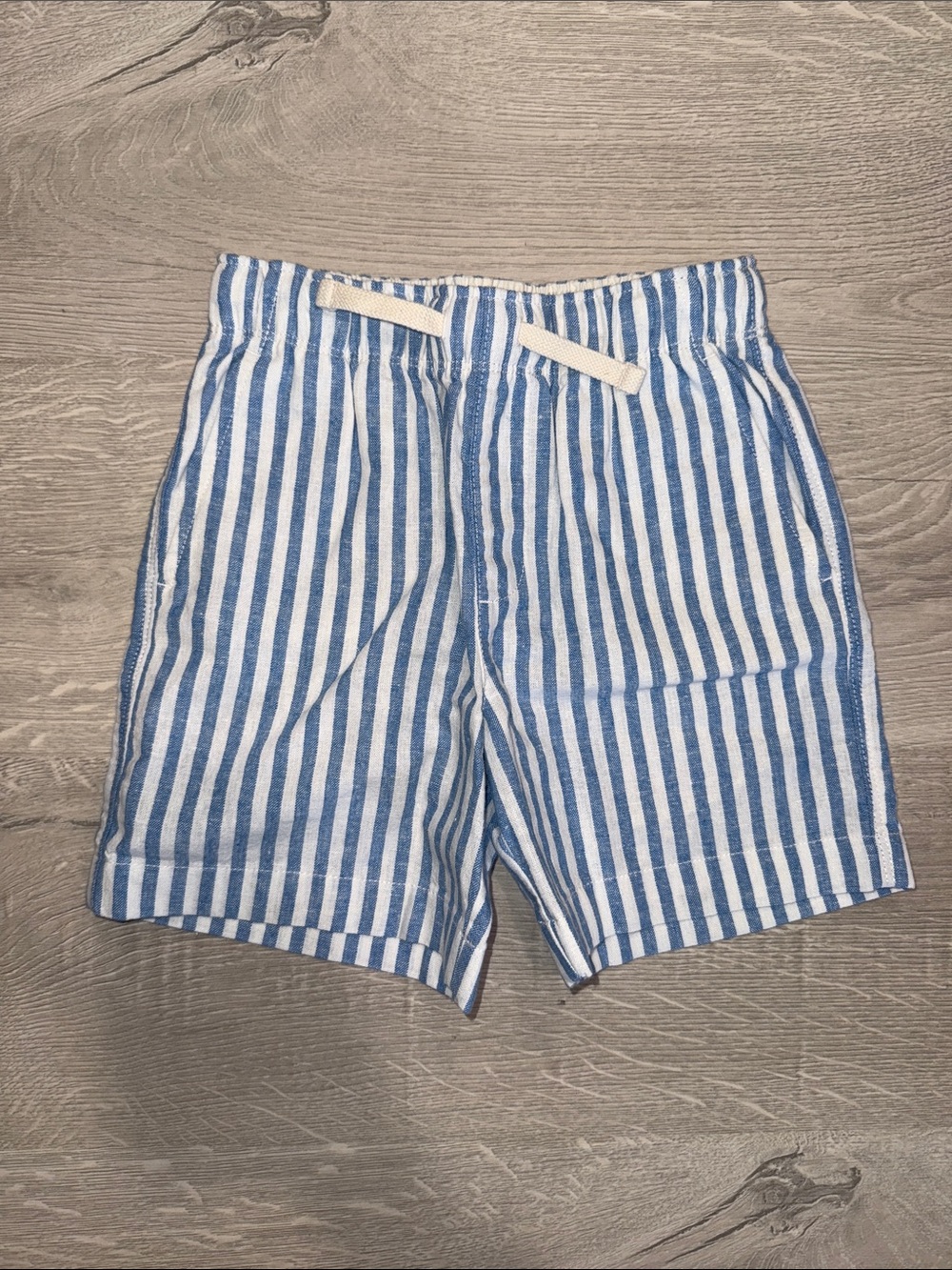 Crewcuts Blue and White Striped Drawstring Shorts Size 6